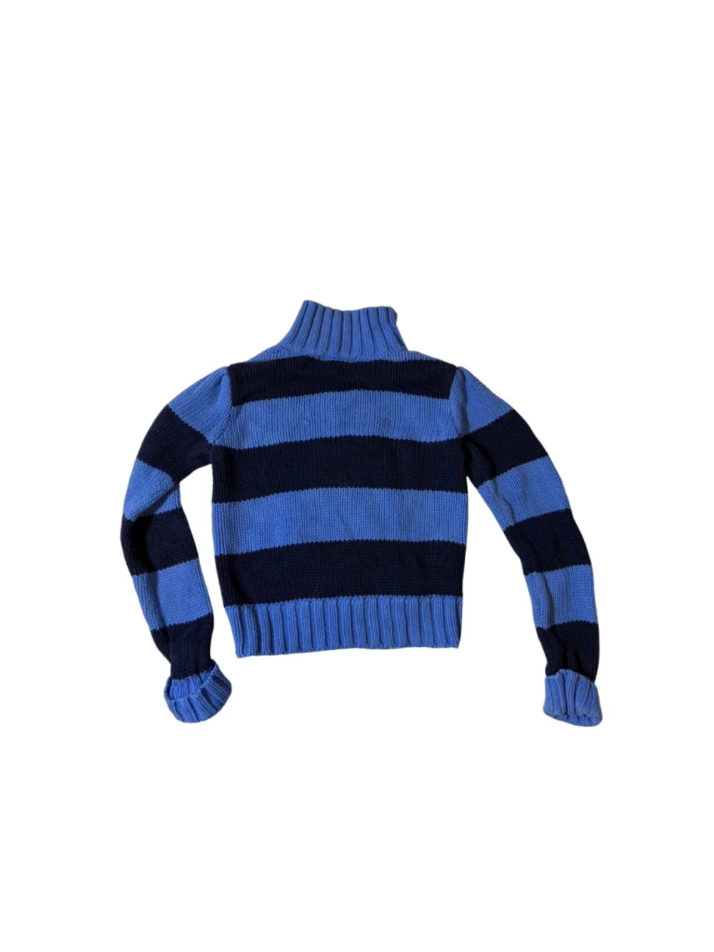 Polo Ralph Lauren Girls 6 Blue Navy Striped Chunky Knit Zip Cardigan Pink Pony